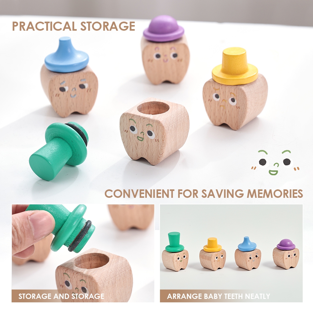 4pc Set Baby Tooth Wooden Box  - Baby Products Gift Set review and price